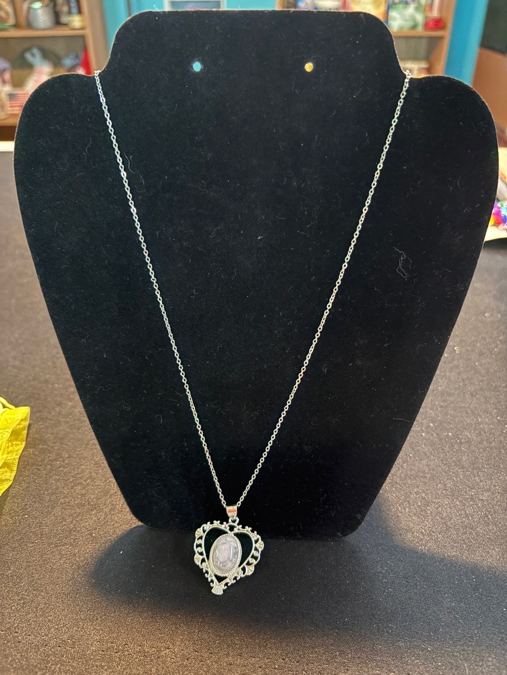 Silver Tone Heart Necklace